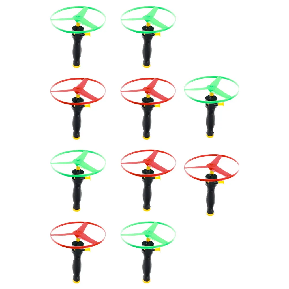 

10Pcs Flying Disc Pull String Saucer Outdoor Plaything Develops Parent Bond Happy Childhood Gift Idea