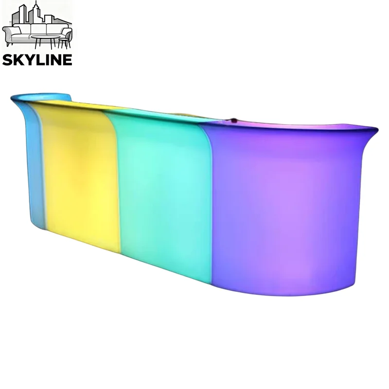 LED Light Up Bar Table with Chairs, Glowing Set for Outdoor Cocktail Party