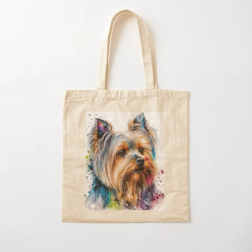 

Colorful Yorkshire Terrier Watercolor Style Painting Tote Bag Canvas shoulder bag Cloth bags Canvas Canvas Tote Bag