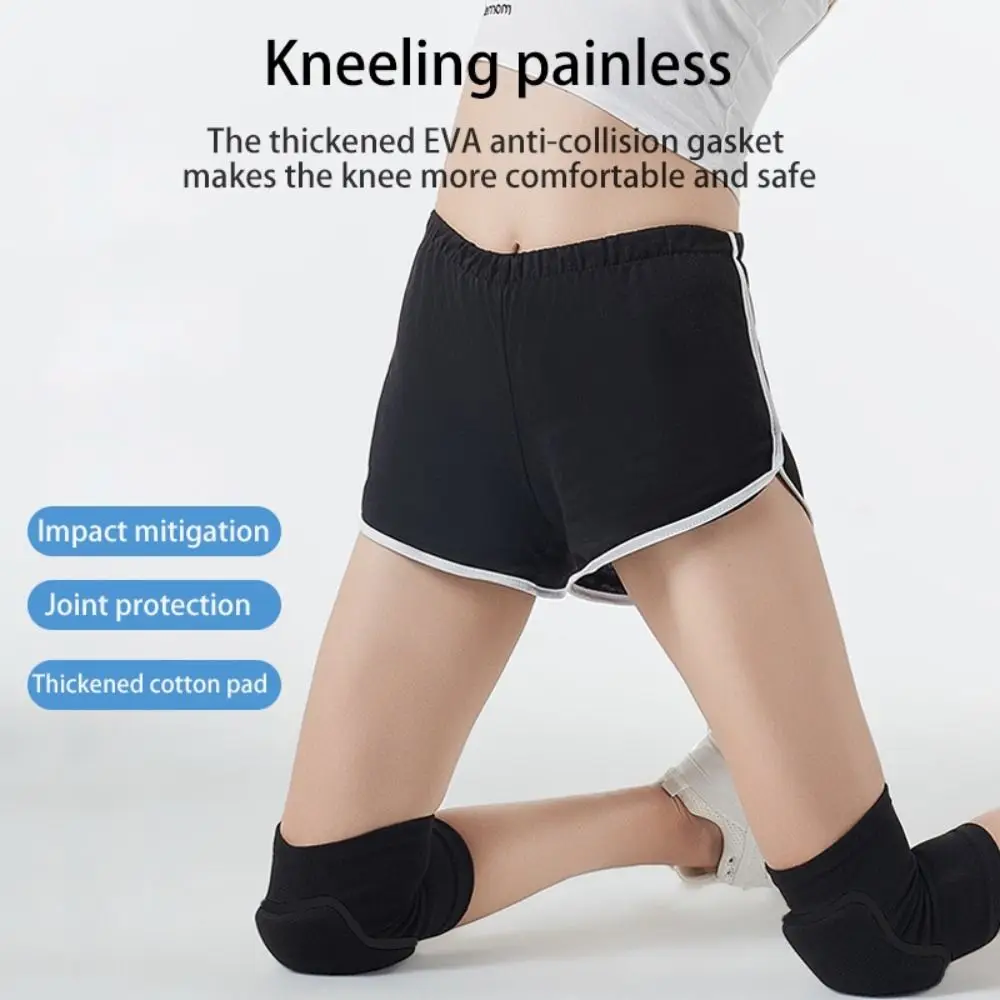 Polyester Cotton Thickened Sponge Knee Pads Black Rose Red Sponge Elastic Knee Protector Breathable Roller Skating Protective