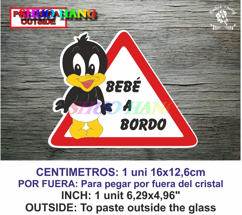 Tazmania pegatina de vinilo para bebé, accesorios de flotador, tablero de bebé en el coche, conejo, borde, Plutos, barco, bota de pato, PVC