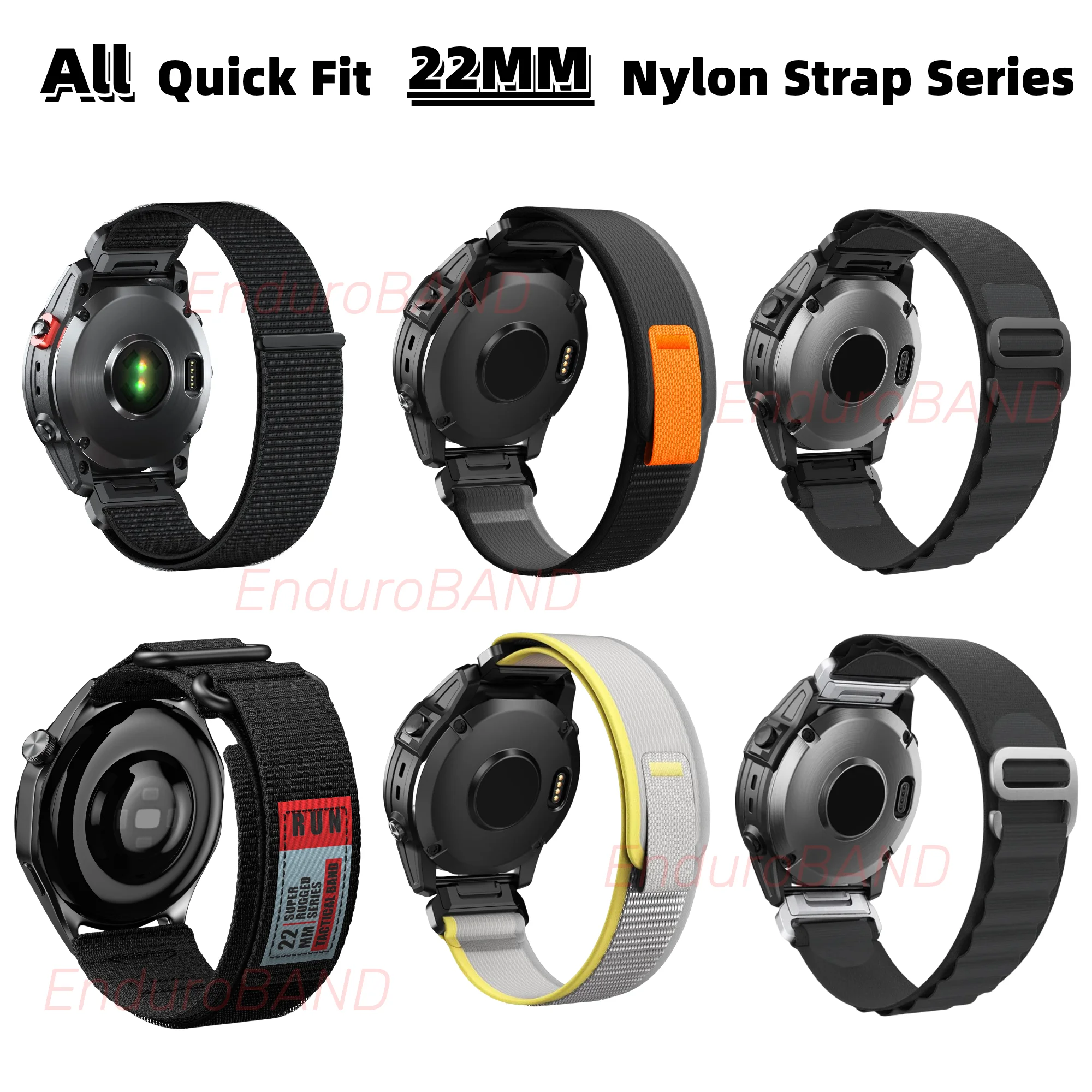 Nylon Strap Designed for Garmin, for Fenix 5 Fenix 6 Fenix 7, for Forerunner 965 955 935 935, for Garmin S60|S62 | Instinct 2X