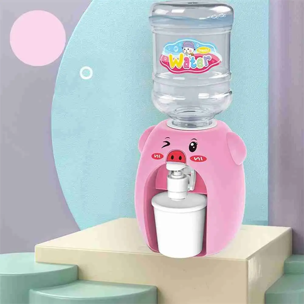 Pretend Play Toy Cartoon Pig Drinking Fountain Machine Drinking Fountain Toy Mini Water Dispenser Simulation Water Dispenser