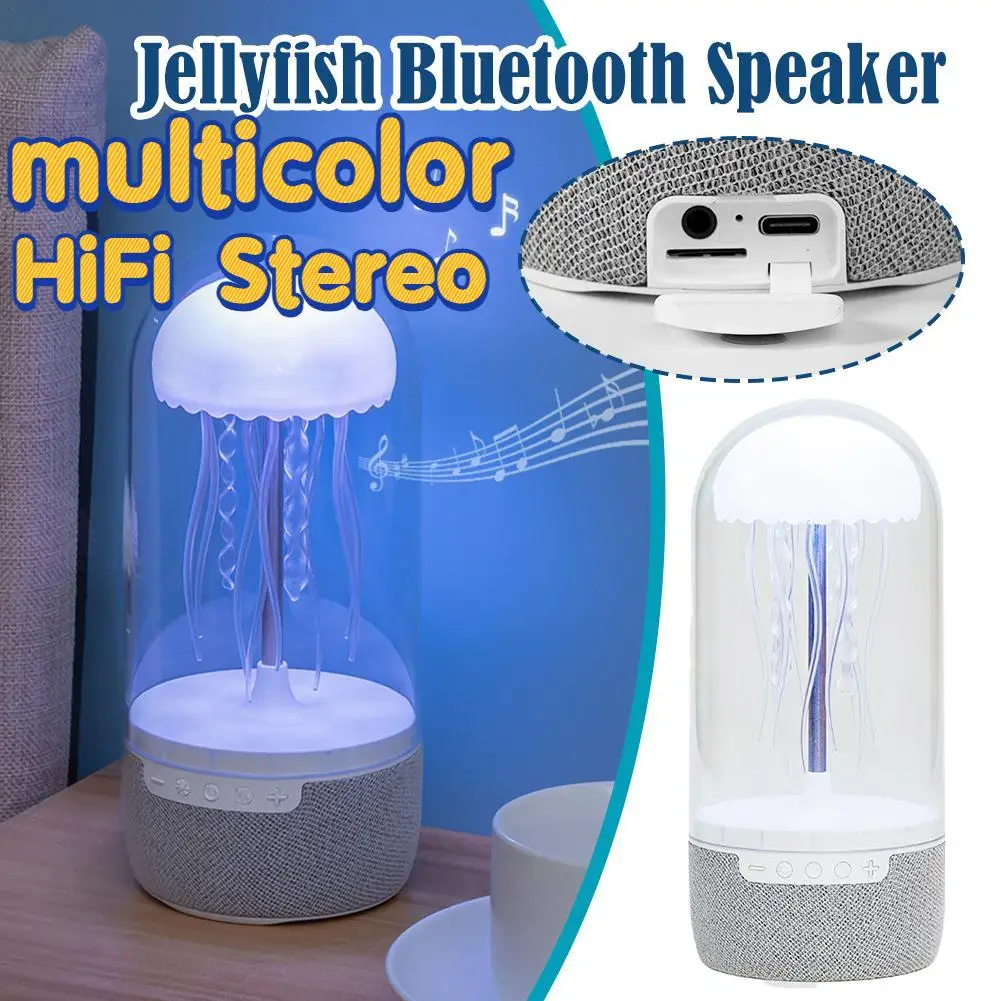 Portable Creative Color Jellyfish Lamp Bluetooth Speaker HiFi Stereo Speaker With Jellyfish Mood Light Home Theater Sound System