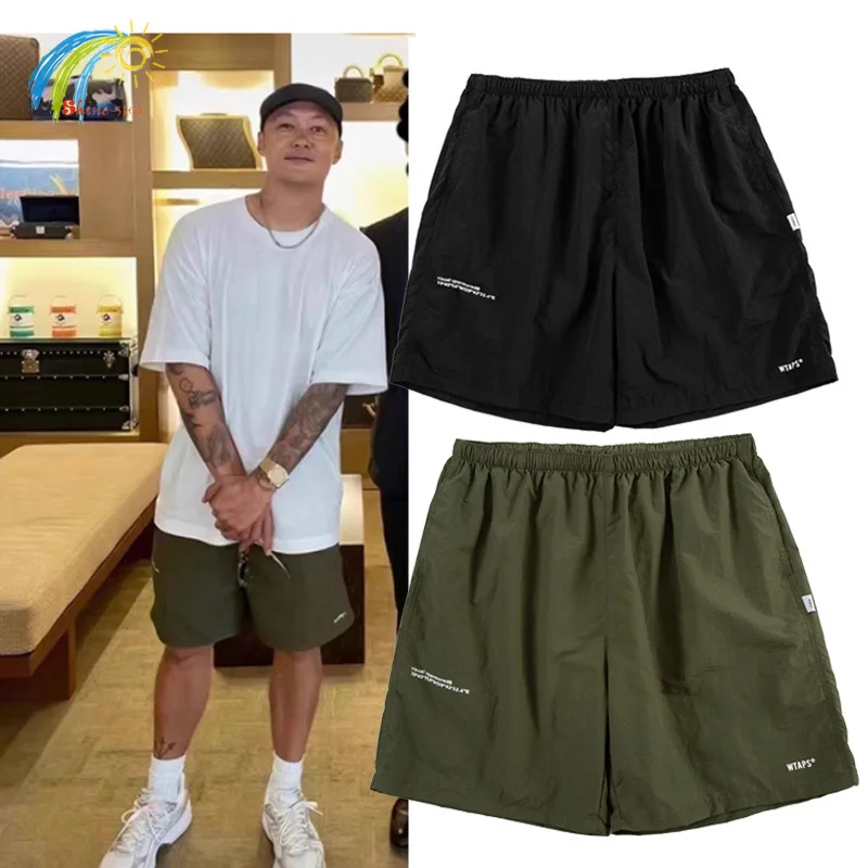 Summer Quick Drying Nylon WTAPS Shorts Men Women Casual Fashion Military Green Black Drawstring Breeches Inside Tags