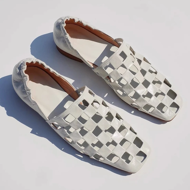 

AIYUQI 2025 New Women's Sandals Square Toe Openwork Women Mules Plus Size Summer Formal Wear female Shoes