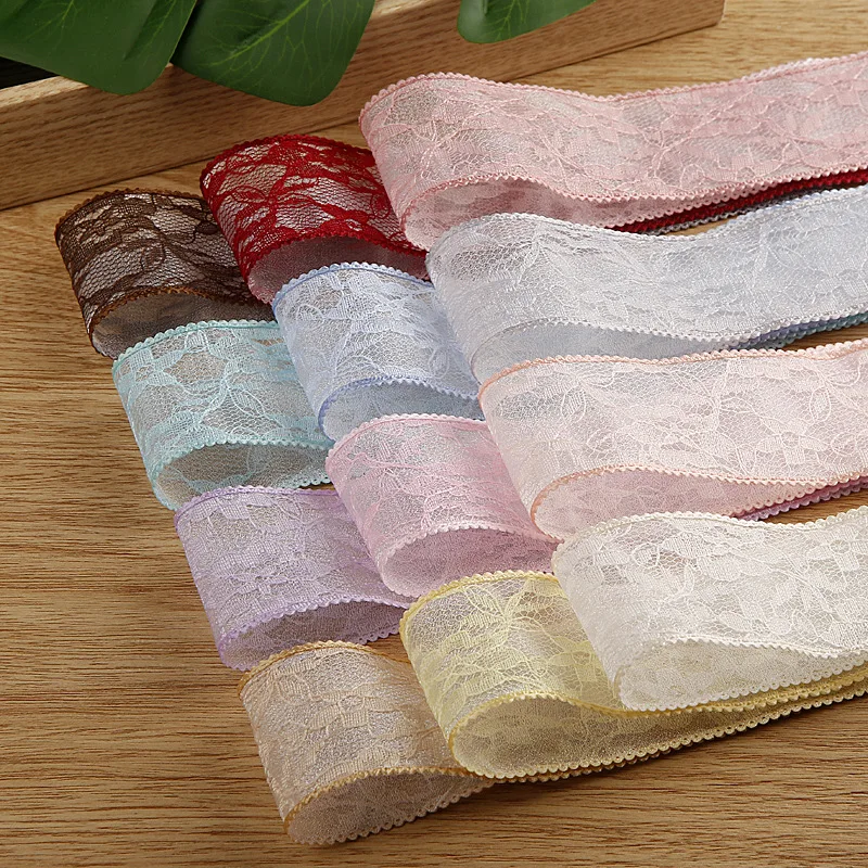 

9 Yards Double Layer Ribbon Lace Edge Ribbon 38MM For Hair Bows DIY Crafts Handmade Accessories