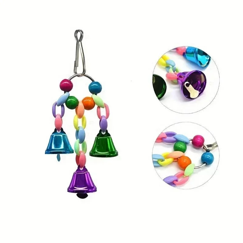 Parrots Toys Bird Accessories Colorful Beads Bells Pet Toy Swing Stand Budgie Parakeet Cage Pet Bird Parrot Chew Swing Toys 앵무새