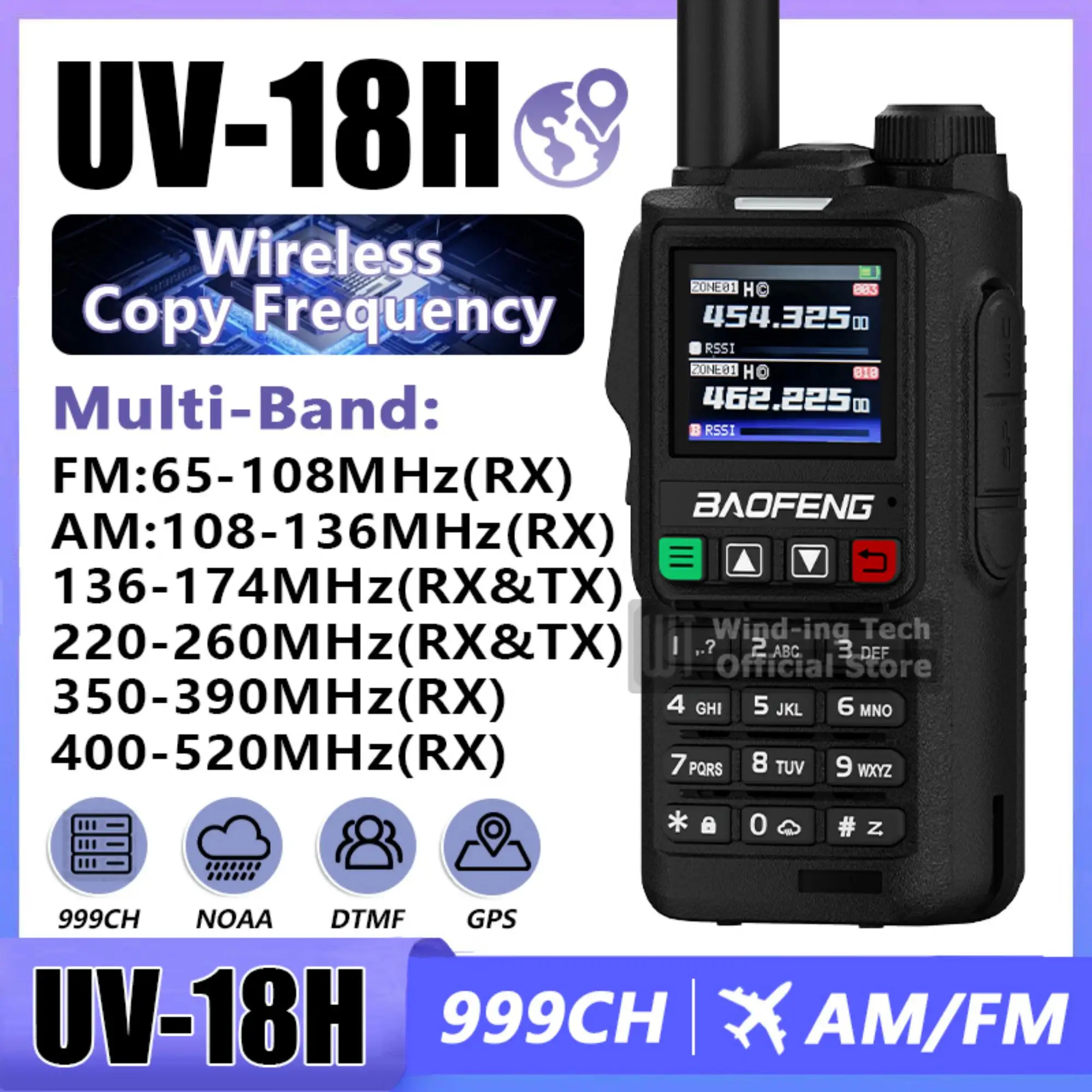 baofeng-uv-18h-gps-portable-ham-radios-am-fm-multi-band-police-band-type-c-dtmf-noaa-vox-wireless-copy-frequency-walkie-talkie