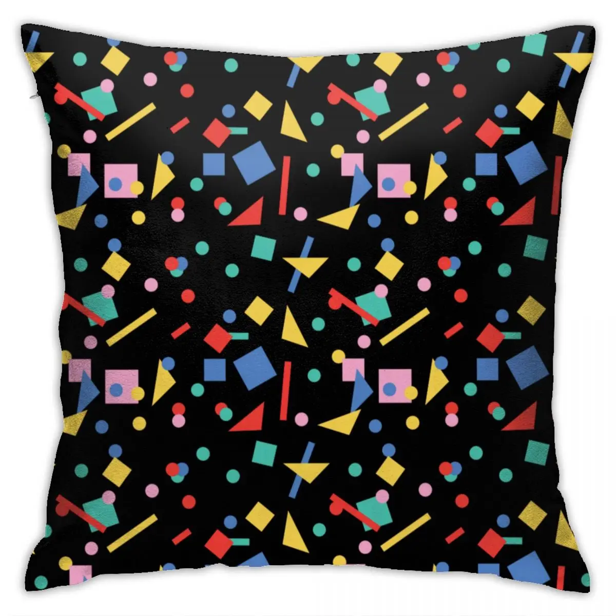 

Retro 80S Design Aesthetic Pillow Case Pop Art Geometric Shapes Car Zipper Pillowcase Spring Colored Polyester Cover