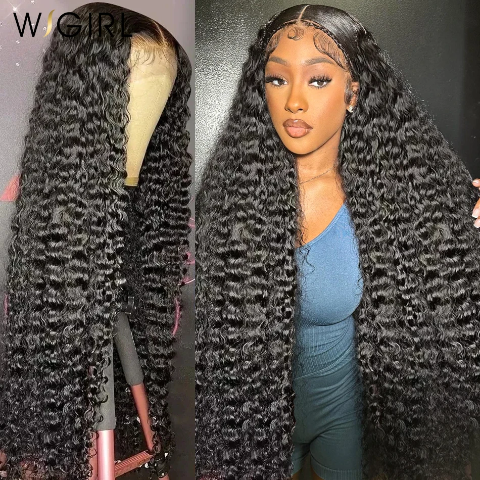 Wigirl Deep Wave Frontal Wig 250% 13x6 HD Lace Front Wig human hair Brazilian Loose Curly Water Wave 5x5 Glueless Wigs For Women