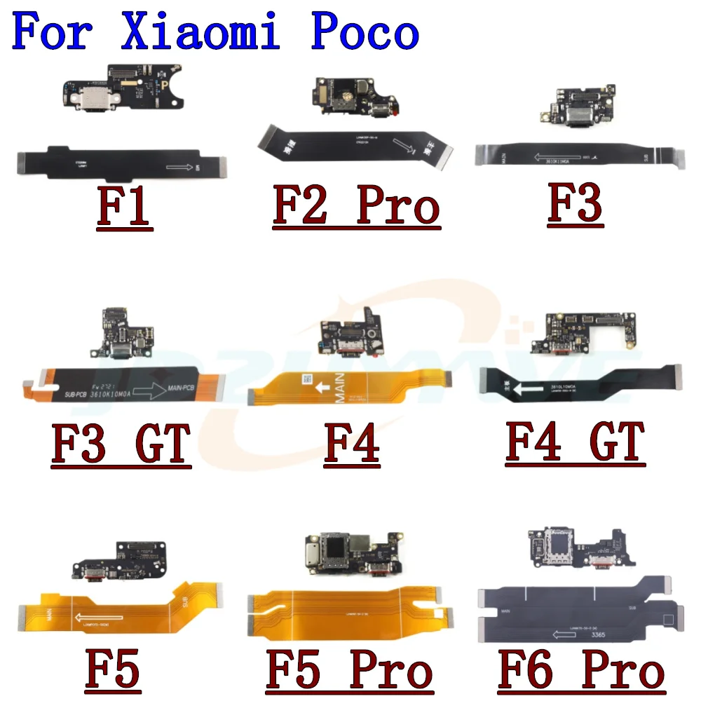 SIM Card Reader Board USB Charging Port Board For Xiaomi Poco F5 Pro F6 Pro F4 GT F3 GT F2 Pro F1 Motherboard Flex Cable Parts