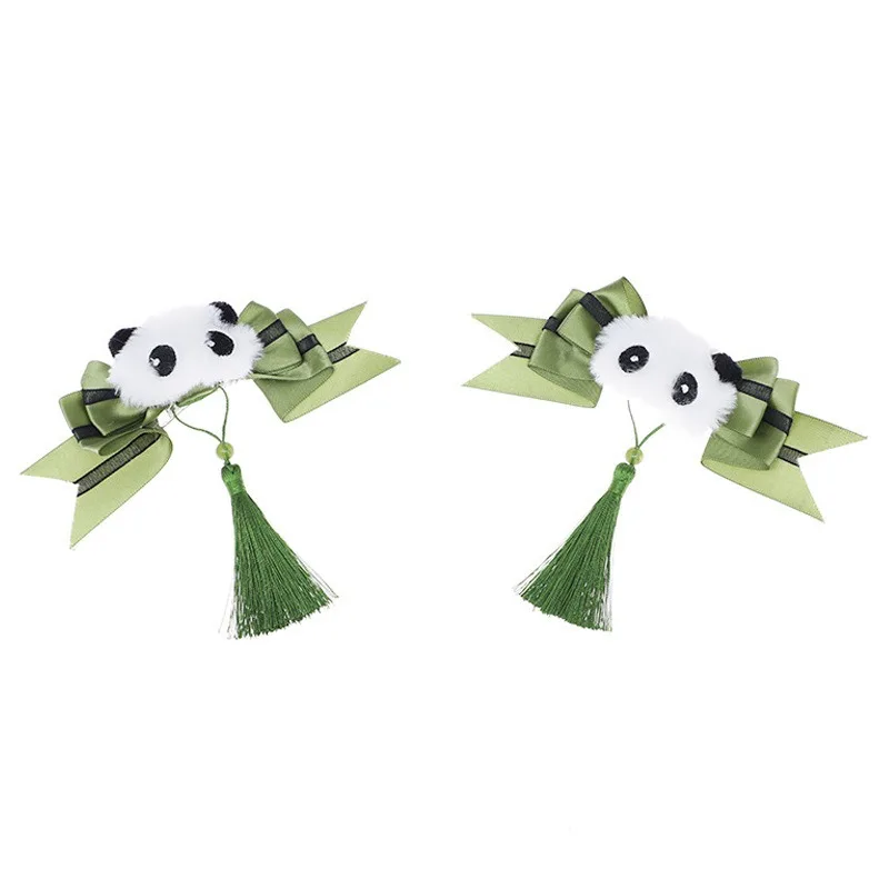 Lolita bonito cocar estilo oriental menina kawaii panda decorativo cabeça de almôndega coque hairpin anime cosplay acessórios para o cabelo