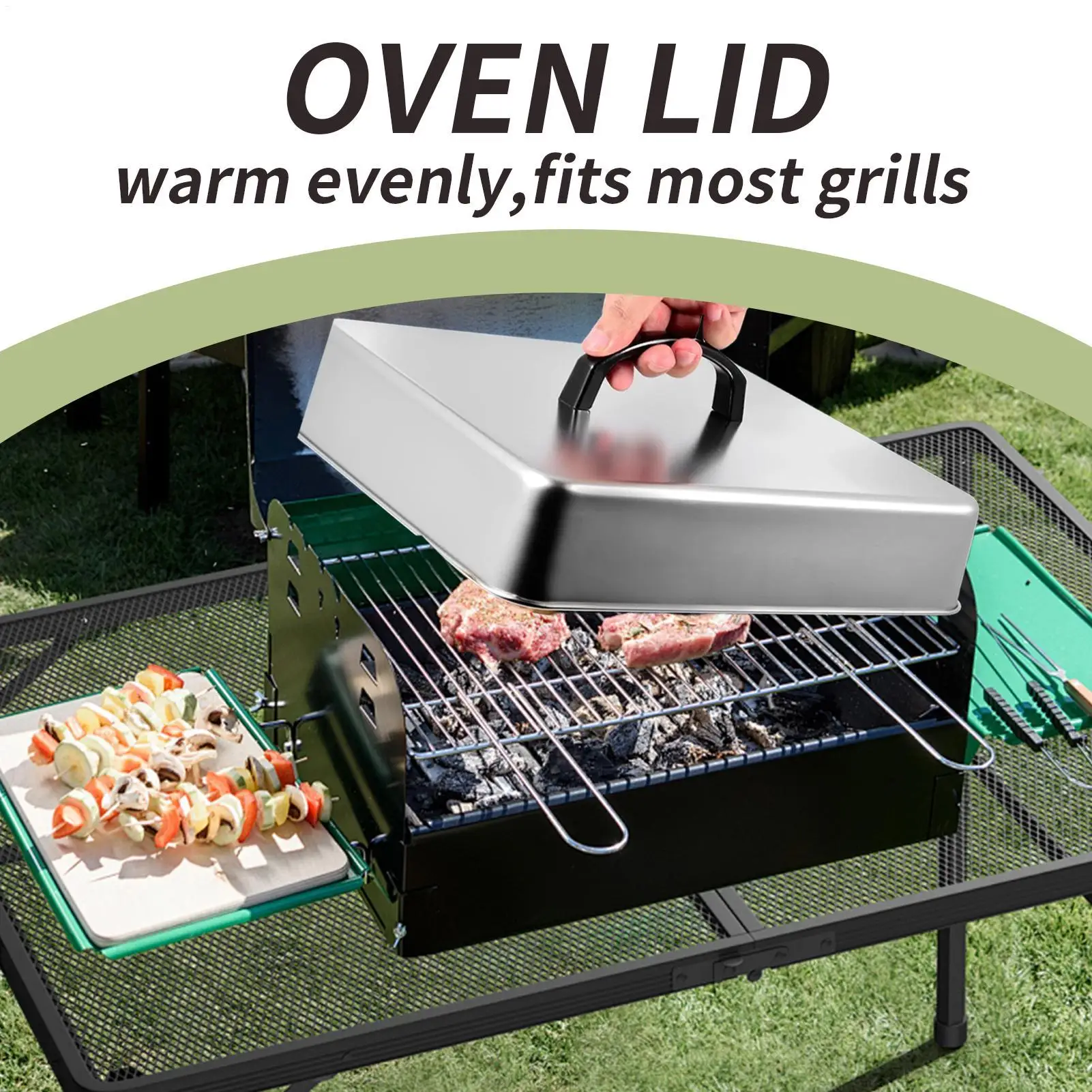Frying Pan Covers Barbecue Burgers Sandwiches Steak Pot Lids Rectangular Grill Basting Cover Cheese Melting Dome