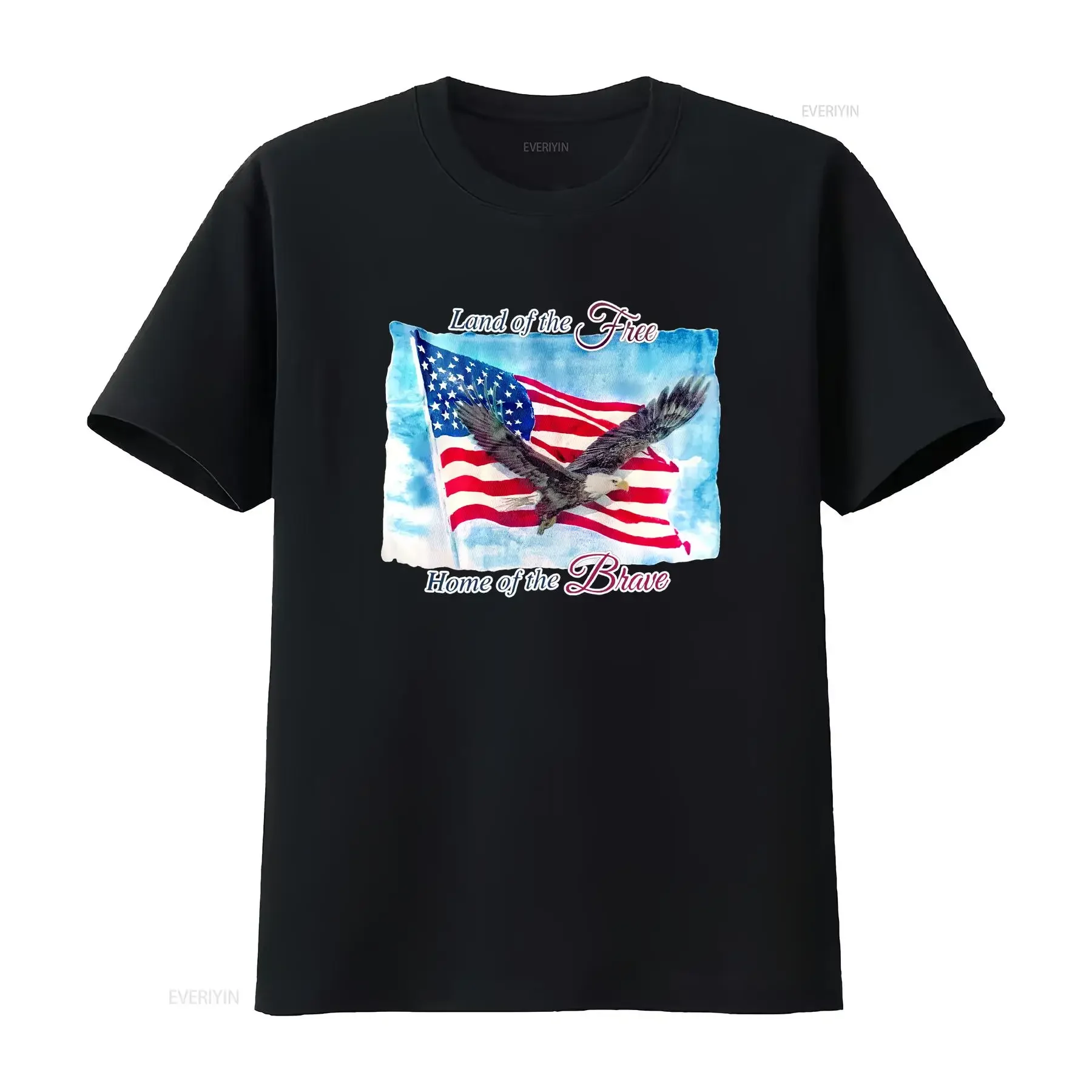 Patriotic Bald Eagle Land of the Free Home Brave Mens T Shirt Size L vintage Washed Stretched designer clothes graphic