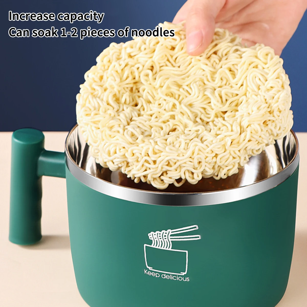 Stainless Steel Bowl With Lid For Instant Noodles Sealed And Portable Drain Bowl For Kitchen Utensils Instant Noodle Partner