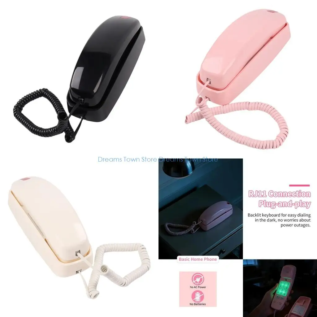 HX6A ABS Material Corded Home Telephone With Light Up Keypad And Two Tone picks For Elderly Users