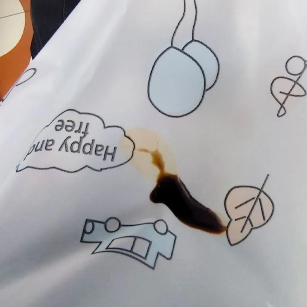 Oil-proof Waterproof Printed Apron Stain-resistant Adjustable Cooking Apron Wear-resistant Extended Length Catering Work Clothes
