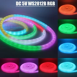 Adresowalna WS2812B Dream Color RGB Neon Strip DC 5V Room Decor Diode Led Strip Neon Pixel Silicon Tube Light