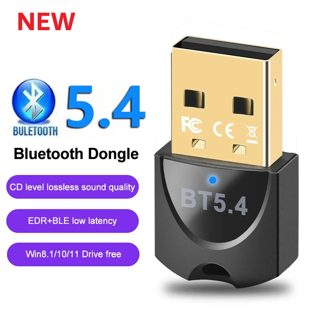 

Беспроводной USB-адаптер Bluetooth Bluetooth 5,4 для ПК Dongle Adaptador Беспроводная мышь Keyborad Музыкальный аудиоприемник USB-передача