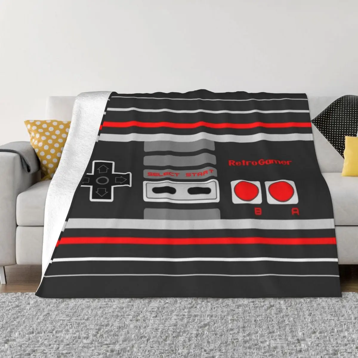 8-Bit Retro Gamer - Controller Throw Blanket fluffy blanket Sofas