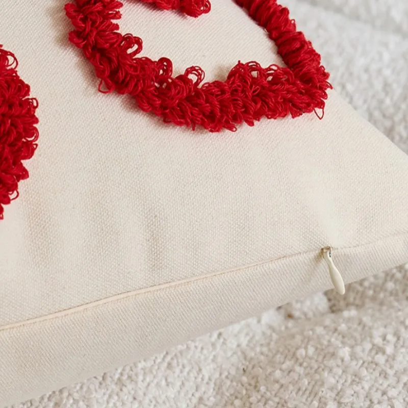 Valentines Throw Pillow Covers with Hearts Decorative Accent Throw Pillow Covers for Couch Sofa Living Room Decor Couple Present