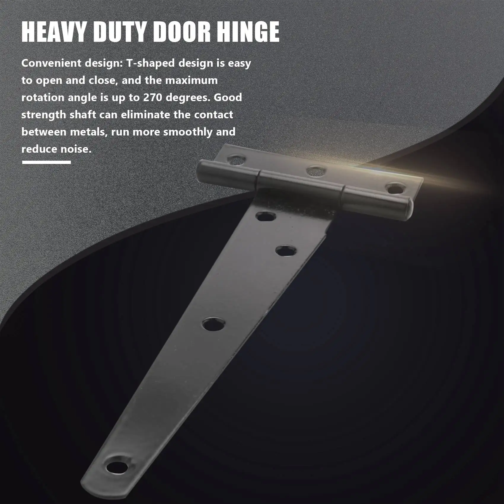 Xq-木製ゲート用の頑丈なドアヒンジ、Tストラップ、Tシェッド、黒、6インチ、4個