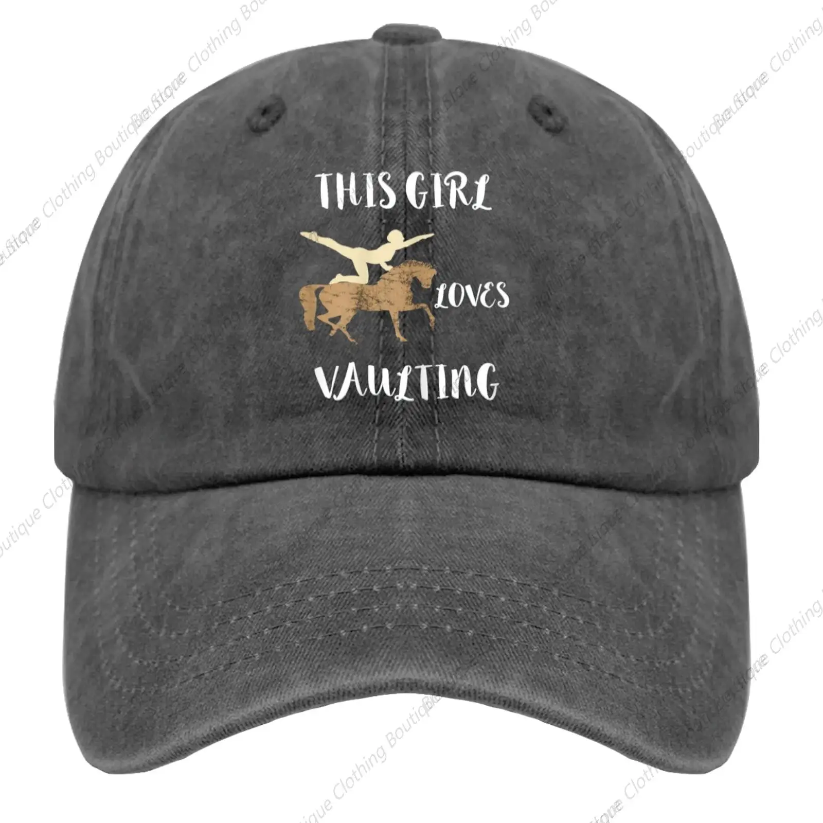 

I'd rather jump on horseback Horseback Riding Acrobatic Golf Hat Women's Baseball Caps Black Pigment Men's Hats