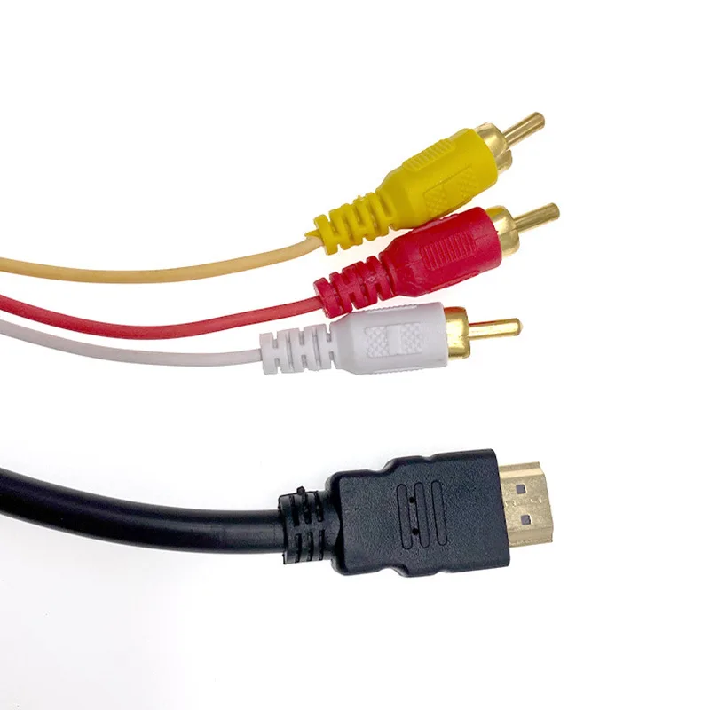 HDMI to 3RCA set-top box adapter cable wiring, high-definition HDMI to Three Lotus video connection cable, 1.5 meters