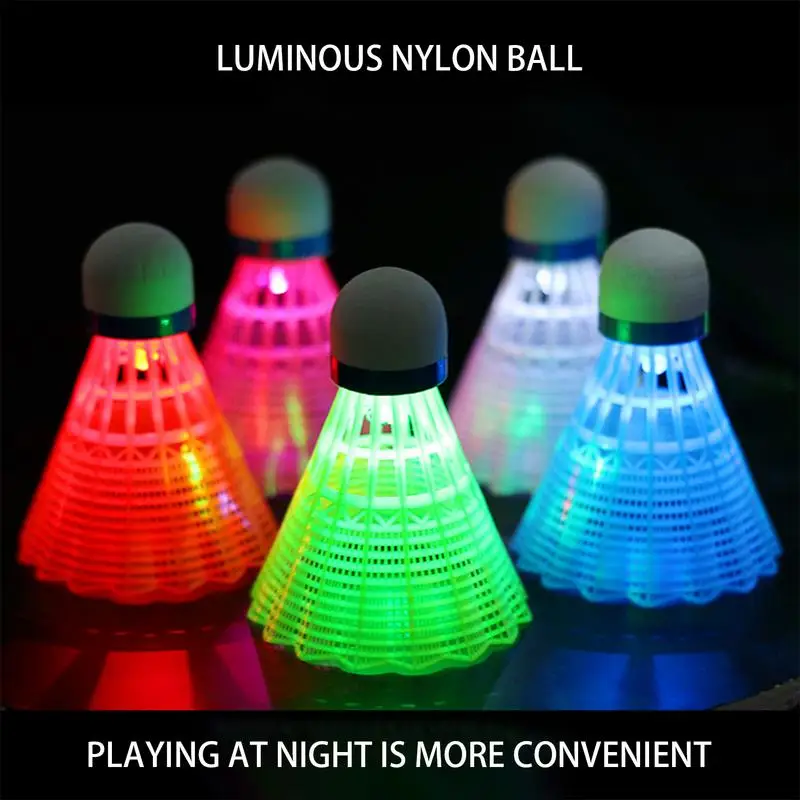 3/4pcs Lighting Badminton Dark Night Colorful LED Lighting Sport Badminton Light Spot Shuttle Cock Accessories Shuttlecock