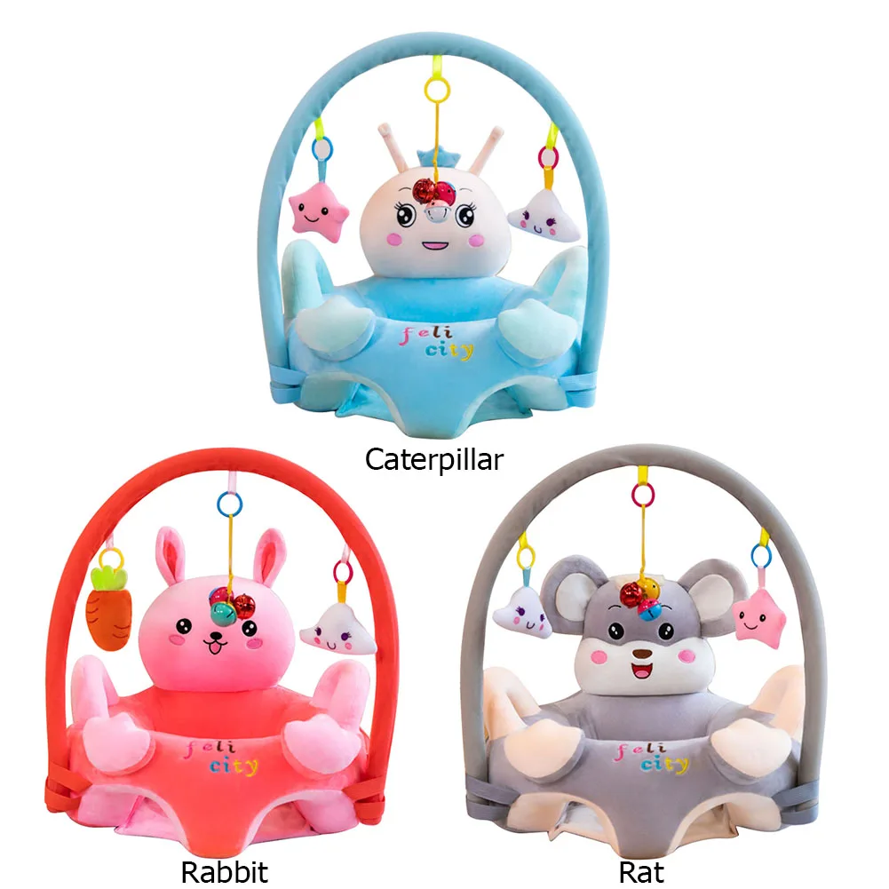 Cartoon Animal Baby Sofa Support Seat Cover Feeding Plush Baby Sofa Seat Cover Cartoon Animal Plush Learning