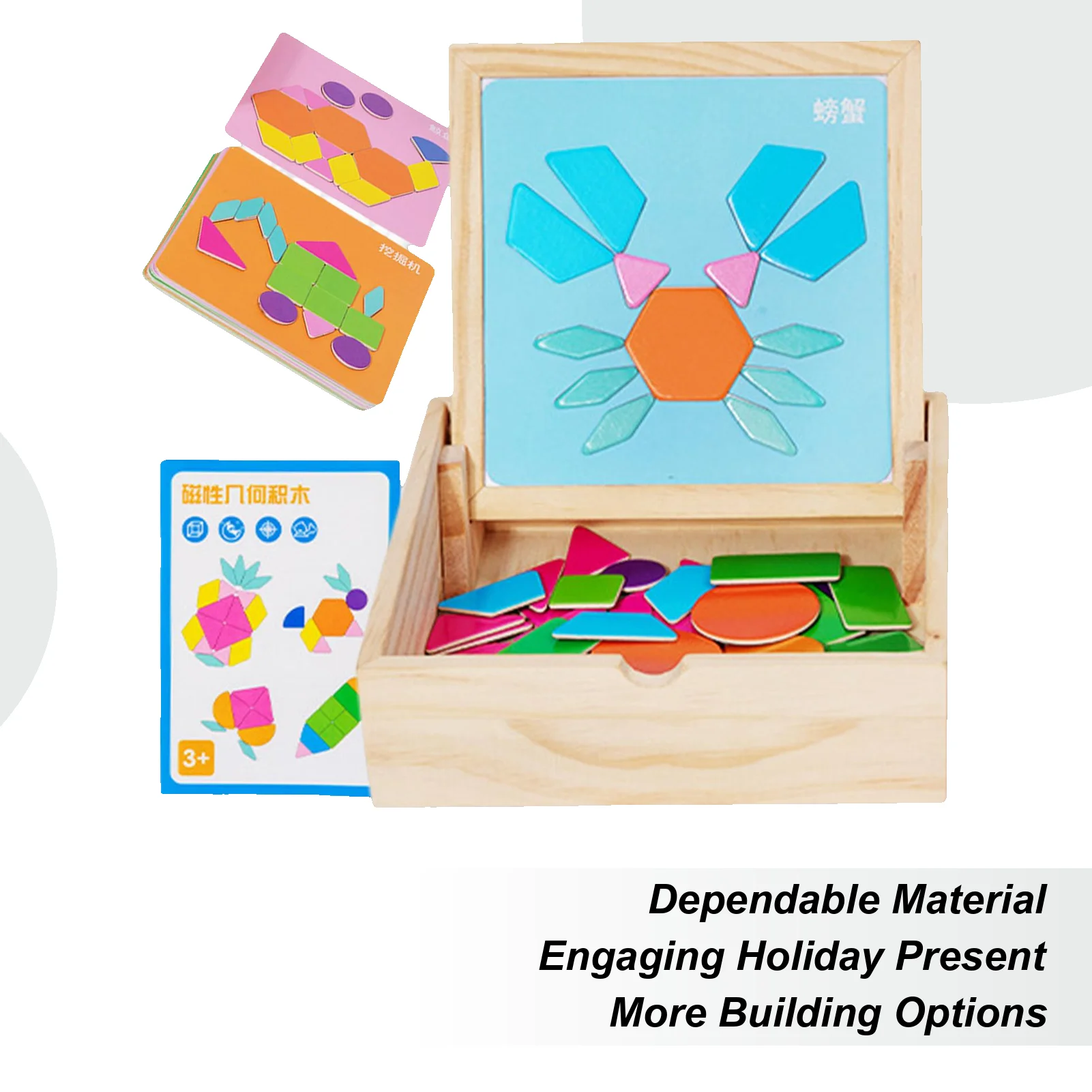 

Магнитная головоломка Танграм, деревянные развивающие игрушки, геометрическая головоломка для малышей для дошкольников, детского сада, детей, мальчиков и девочек, студентов, дома