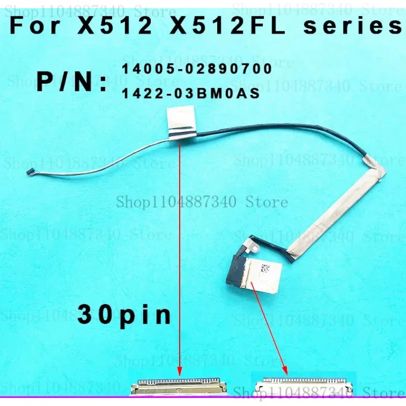 Cabo de vídeo lcd lvds edp para laptop, para asus vivobook x512 x512uf x512fl x512uf x512fa 1422-03b20as 14005- 02890400 lvds flex 30 p