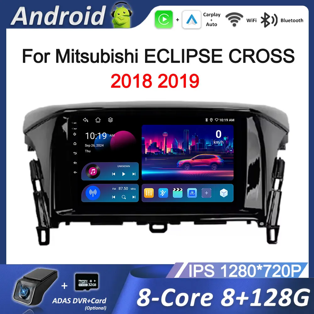 

Bluetooth WiFi Navi GPS for Mitsubishi ECLIPSE CROSS 2018 2019 Android 15 Car Video Multimedia Player Split Screen Cooling Fan
