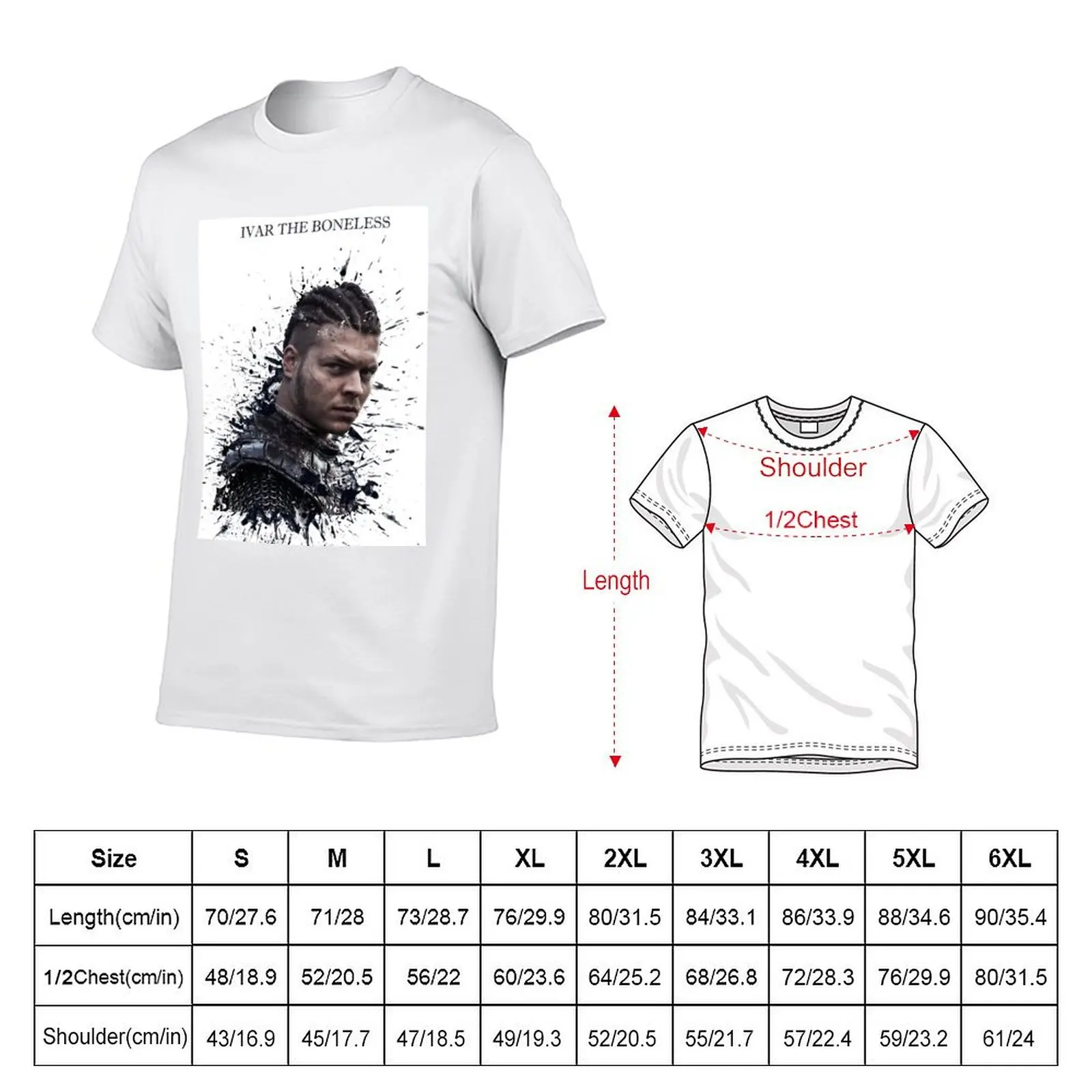 تي شيرت Ivar the boneless تي شيرت للرجال بقصة ضيقة تي شيرت مضحك للرجال