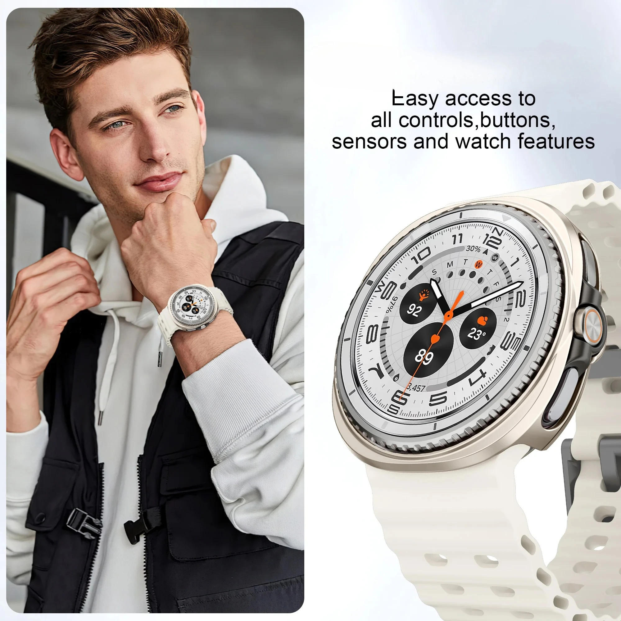 لساعة جالاكسي 8 كاسيك 46 مللي متر ملحقات واقية الوفير قذيفة لساعة جالاكسي 8 40 مللي متر 44 مللي متر يغطي