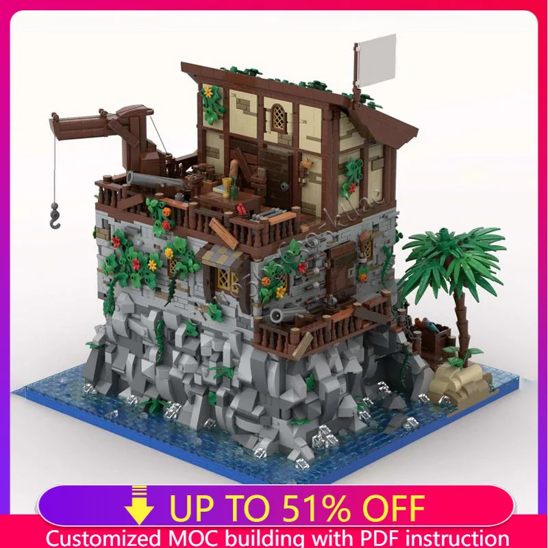 

5887 шт., хит продаж, модель дома пиратского острова, детали модели, модульные строительные блоки, детская сборка, дисплей, игрушки, фестиваль, подарок-сюрприз