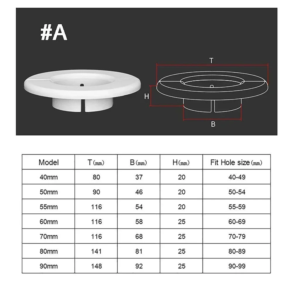 1pcs Cover Rosettes Cover Rosette Cable Entry Cable Passage 40-80mm Hole Cover 40mm 50mm 55mm 60mm 70mm 80mm