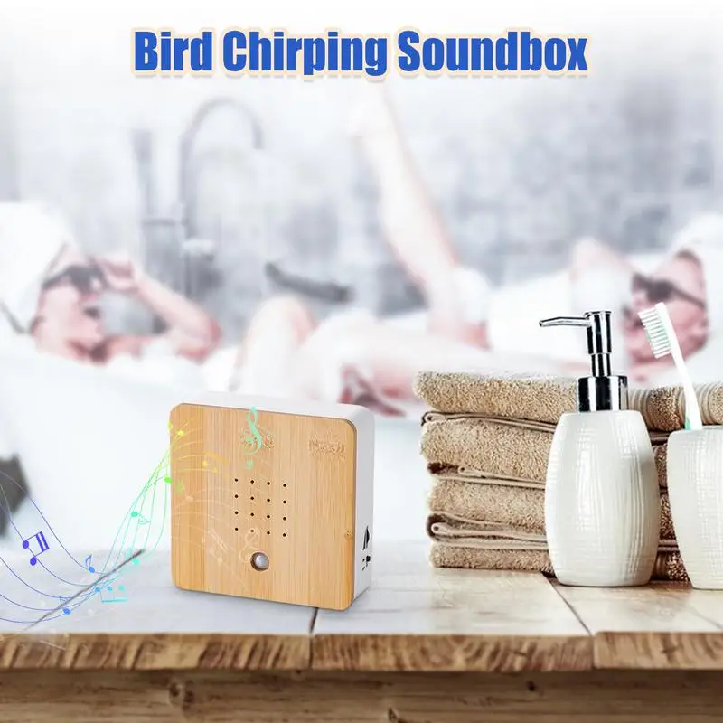Bird Chirping Sound Box Motion Sensor Singing Bird Box Smart Animal Noise Machine for Bedroom Living Room Fireplace ﻿