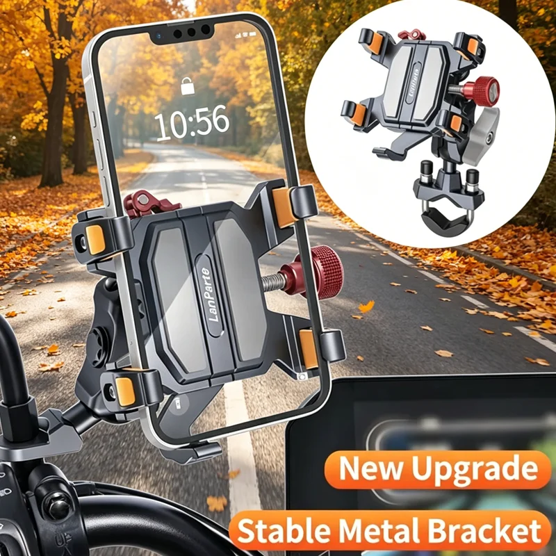 360 ° Drehbarer Universeller Motorrad-Handyhalter Hochwertige Stoßdämpfung Moto-Navigationshalterung Motorrad-Zubehör Ständer
