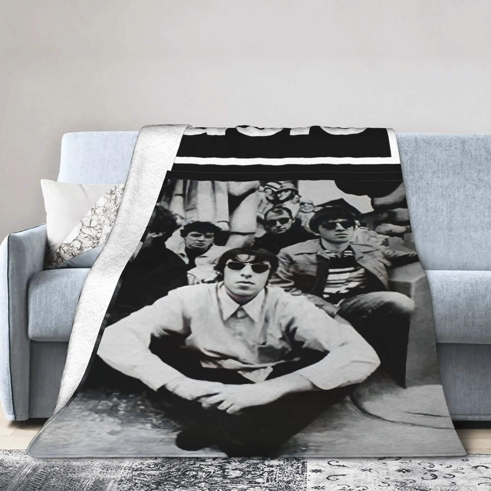 Live '25 Tour Rock Band The Rain Knitted Blanket O-Oasis Flannel Throw Blanket Air Conditioning Portable Lightweight Bedspreads