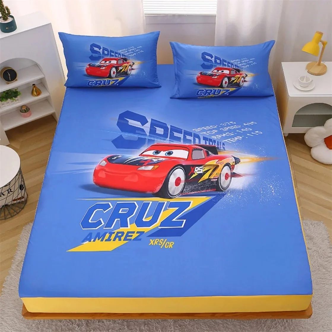 Disney Lightning McQueen Car Children's Fitted Sheet,Cars bed sheets 90/120/150/180/200cm mattress dust cover,Boys bed sheets