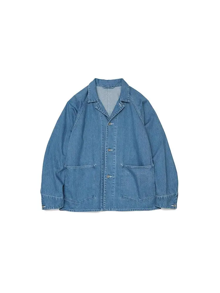 

Waed Denim Jaet Loose Casual Collar Turn-down Single Button Youth Trend Spring Autumn Winter Outerwear M Faion