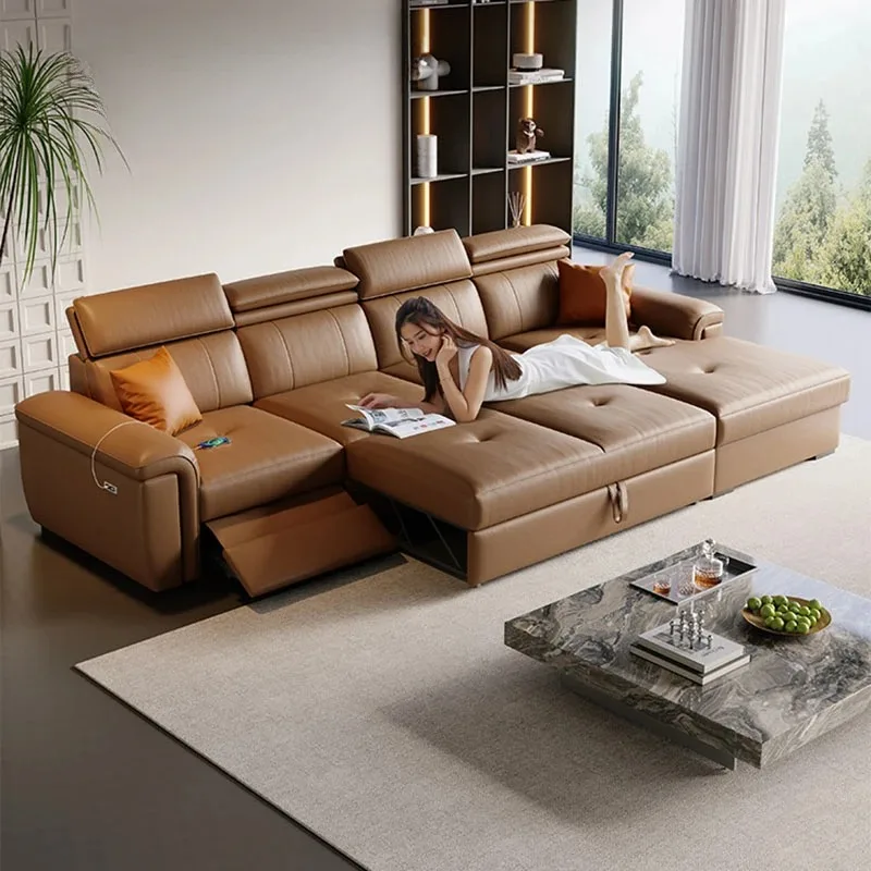 أريكة غرفة المعيشة البنية المريحة، تصميم دعم الظهر، كرسي الصالات، أرائك غرفة المعيشة، أثاث Divano العصري الفاخر #3