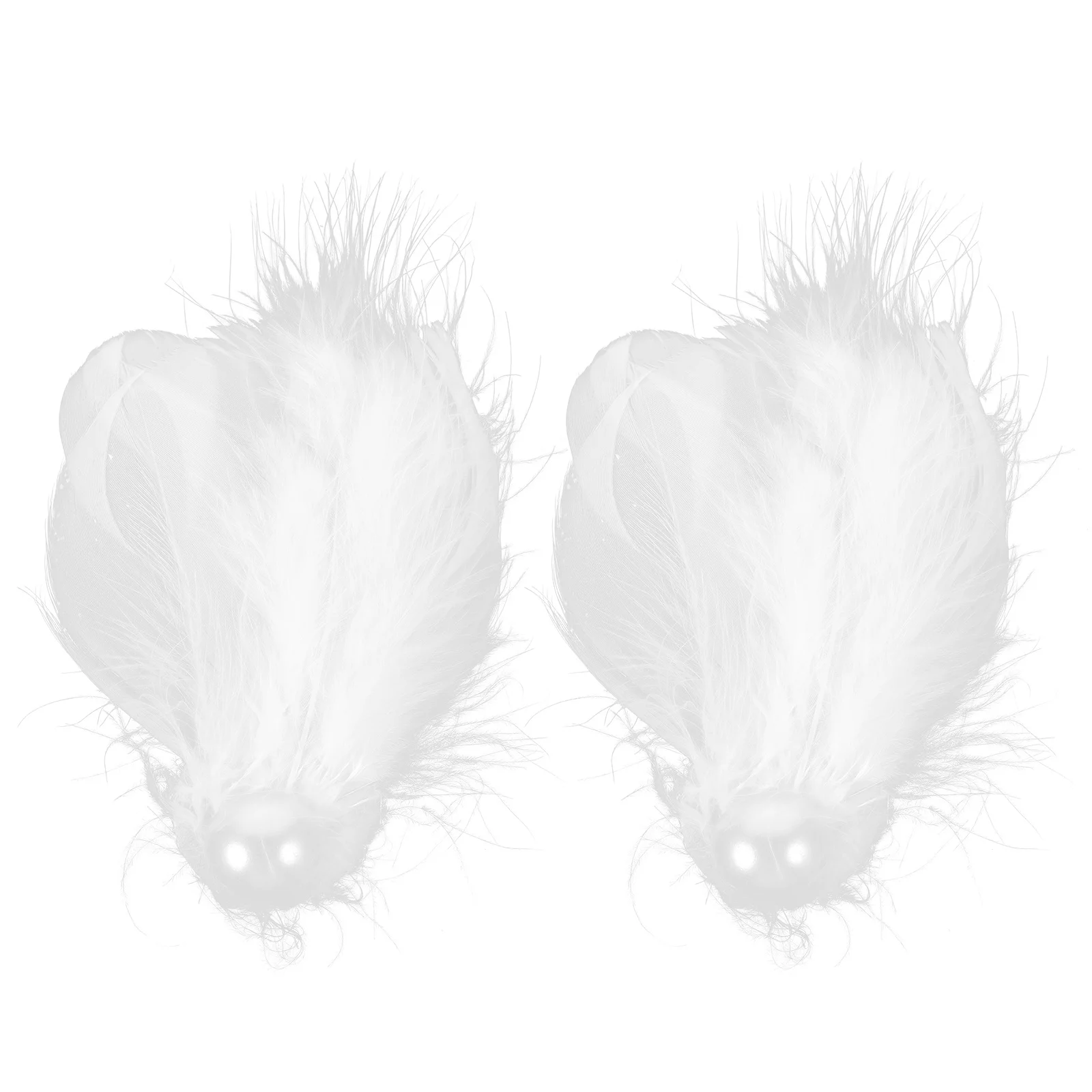 

1 Pair Plume Clips Pearl Decorated Lightweight Vintage Bride Wedding Hair Accessories For Women Small Hairpins Fashion