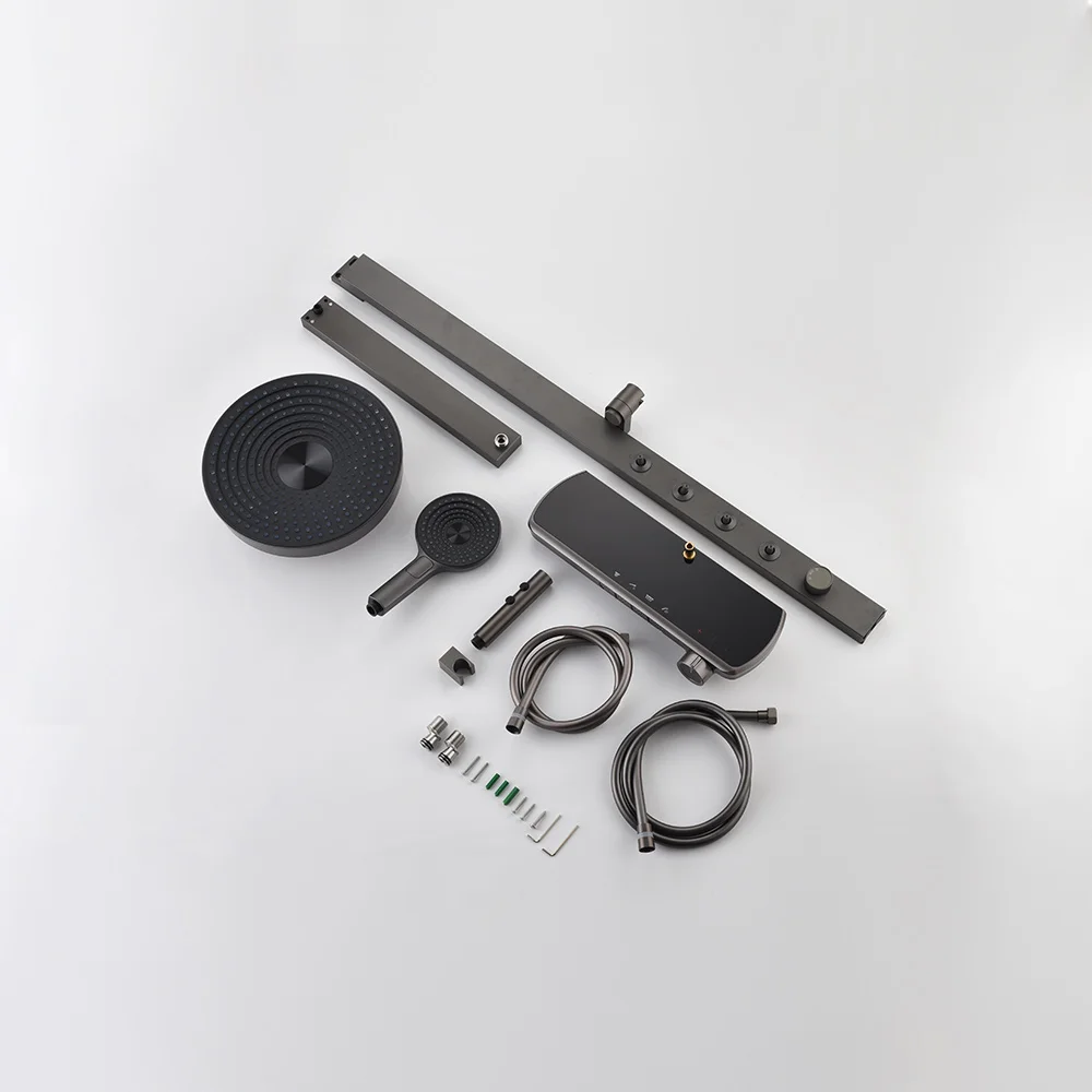 نظام دش سبا الحديث عودة رذاذ طائرة دش مجموعة الذكية الرقمية ثرموستاتي صنبور حوض خلاط صنبور الحمام حوض الاستحمام عمود الدش #5