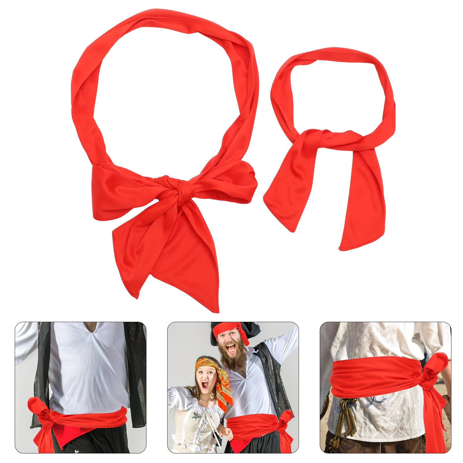 Pirate Bandana Waistband Party Costume Accessories For Kids Adult Turban Men Handkerchief Halloween Supplies Cloth Man Head