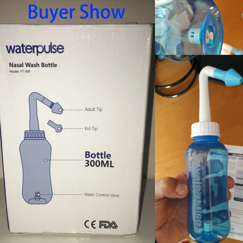 Waterpulse Nasal Wash bottle 300 or 500ml Irrigator nasal Nose Cleaner Neti Pot for Allergic Rhinitis Nose Wash Cleaner