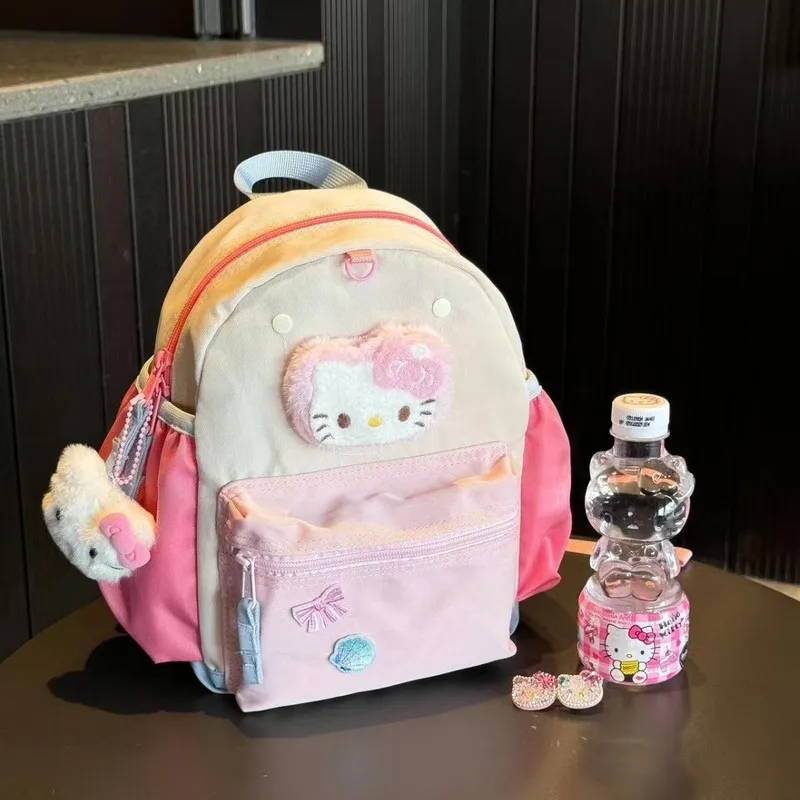 

Original Leisure Travel Backpack Pink Dopamine Cartoon Hello Kitty Large Capacity New Cute Backpack Student Bag