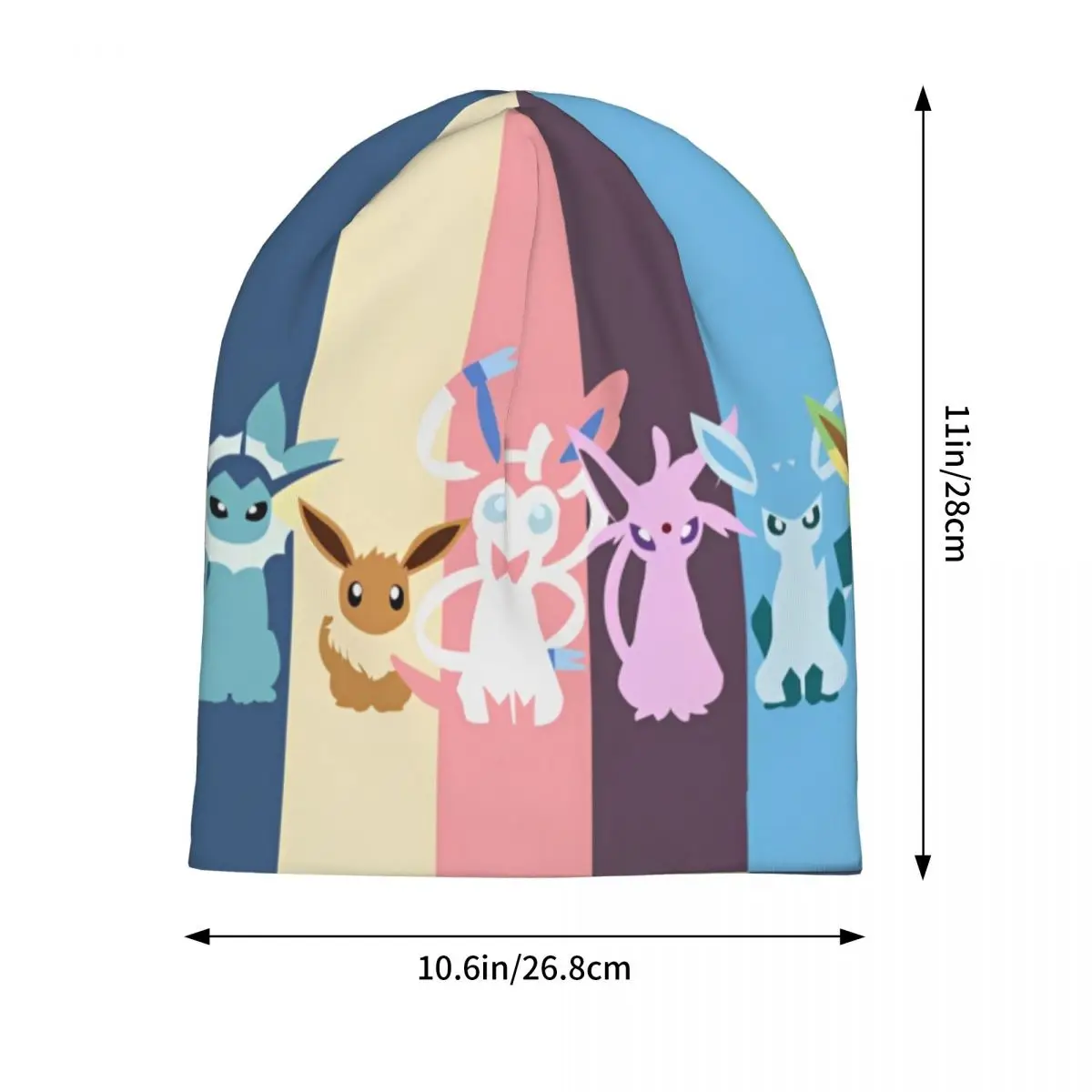 Eeveelutions Eevee Japan Anime Kawaii Skullies Beanies Hats  Fashion Unisex Outdoor Cap Warm Head Wrap Bonnet Hats